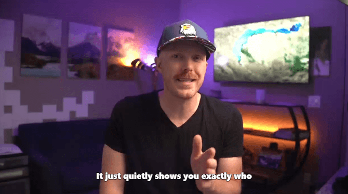 A recorded take playing in ScriptFox Studio with live captions